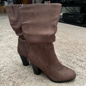 Brown heeled boots